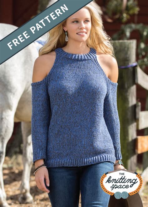 Cold Shoulder Knitted Sweater Free Knitting Pattern