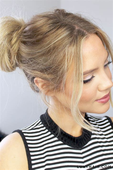 Luxy Hair Cute And Easy Messy Buns Two Buns Hairstyle Cute Bun