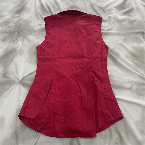 Y K Hot Pink Ruffle Blouse Express Work Blouse Size Depop