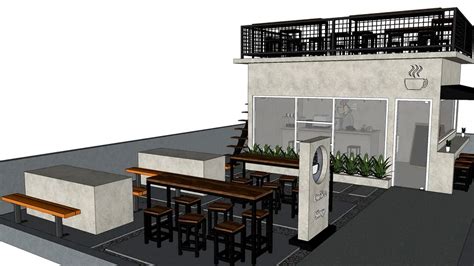 Desain Warkop Industrial 3d Model