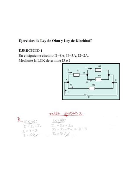 Ejercicios De Ley Ohm Y Ley De Kirchhoff Gian UDocz