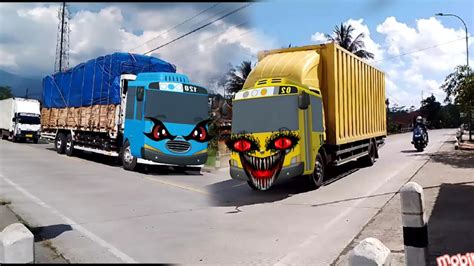 Wididih Tayo Bus Kecil Exe Vs Truk Box Lani Exe Kendaraan Pada