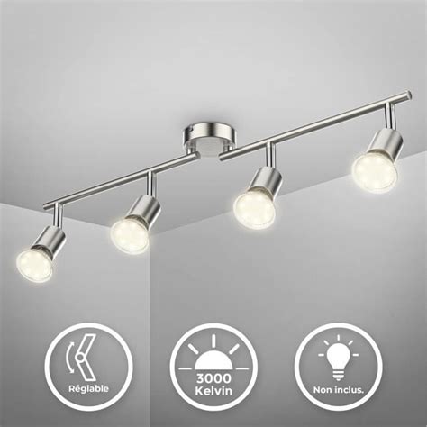 Plafonnier Led Spots Pivotants Orientables Ampoules Led W