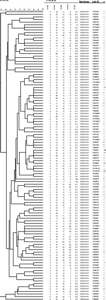 A UPGMA Dendrogram Of The MLVA Types Of 375 STM Isolates Each MLVA