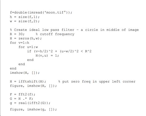 Solved Example Ideal Low Pass Filter Using Frequency Domain Filters