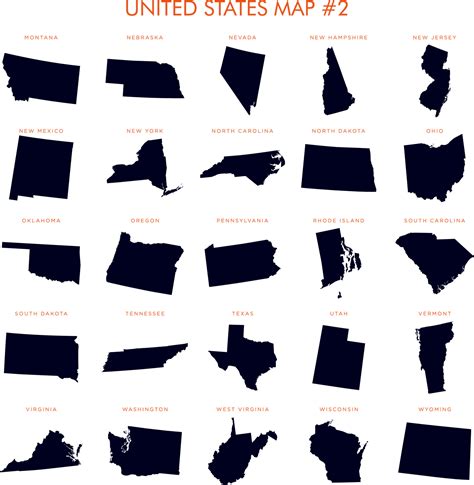 States of US Map set Vector Template Illustration Design. Vector EPS 10 ...