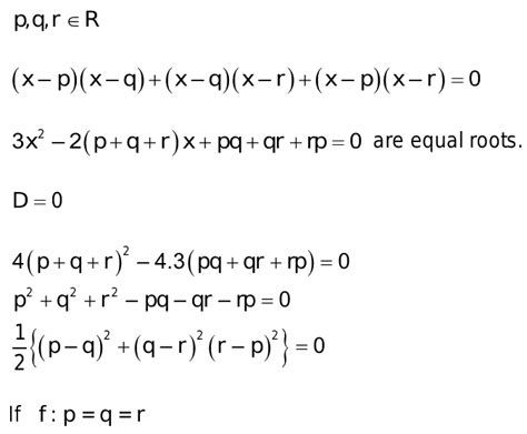 4 If P Q And R Are Real Numbers Then Rootsof The Equationx P X Q