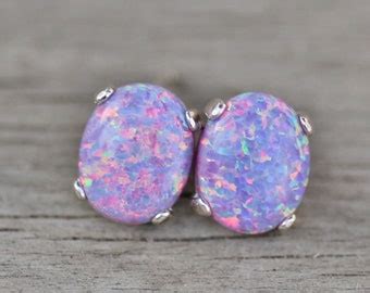 8mm Australian Royal Lavender Opal Ball Stud Post Earrings Etsy