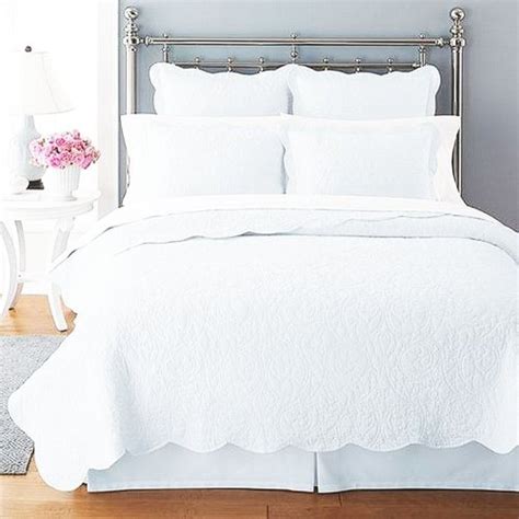 Martha Stewart Damask Trace King Quilt White New Free Shipping Ebay