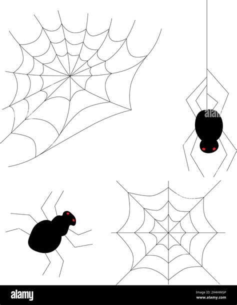 Illustration Of A Spiders And Cobwebs Logotype On A White Background