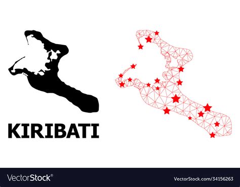 Wire Frame Polygonal Map Kiribati Island Vector Image