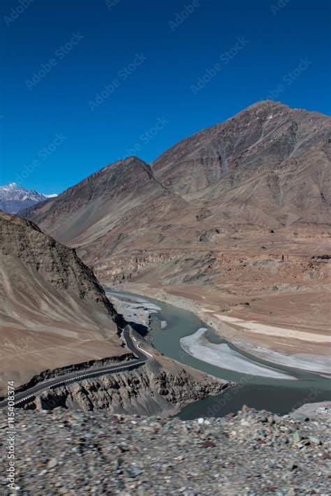 Confluence Of Zanskar And Indus Rivers Stock Photo Adobe Stock