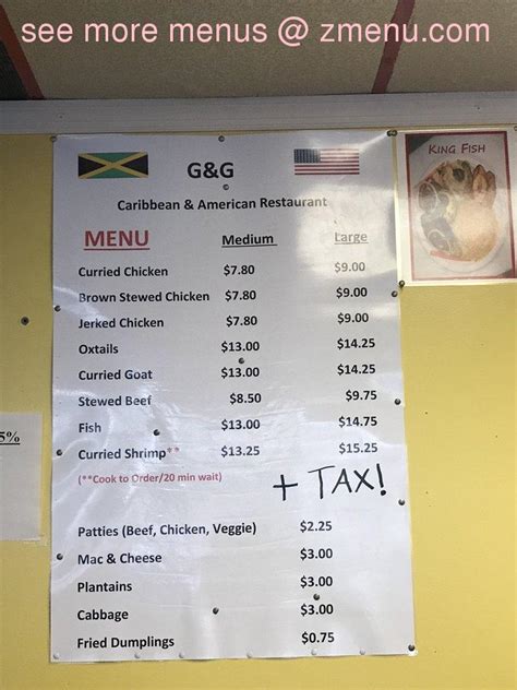 Online Menu Of Gandg Caribbean Restaurant Tallahassee Florida 32301 Zmenu