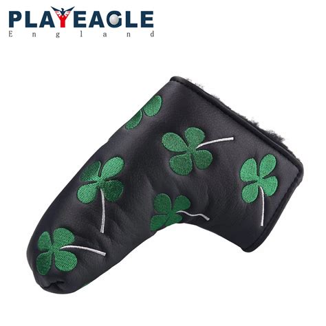 Playeagle 1pcs Thick Pu Golf Headcover Putter Cover Embroidered Green