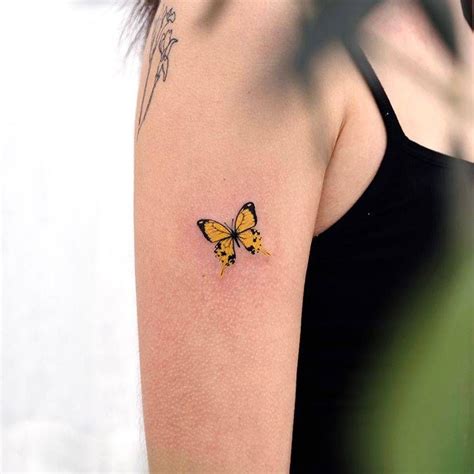 Yellow Butterfly Tattoo