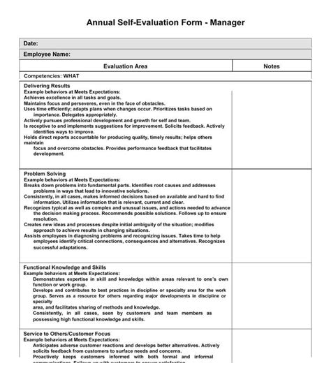 Pft Self Evaluation Form