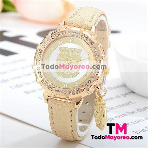 Reloj Dorado Extensible Piel Sint Tica Dije B Ho Diamantes R