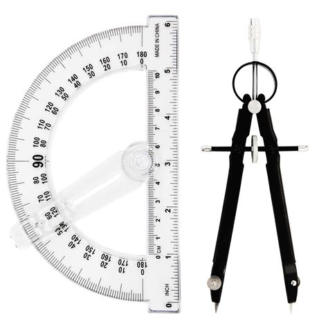 Geometry School Set With Quality Compass Drawing Compass Protractor Set