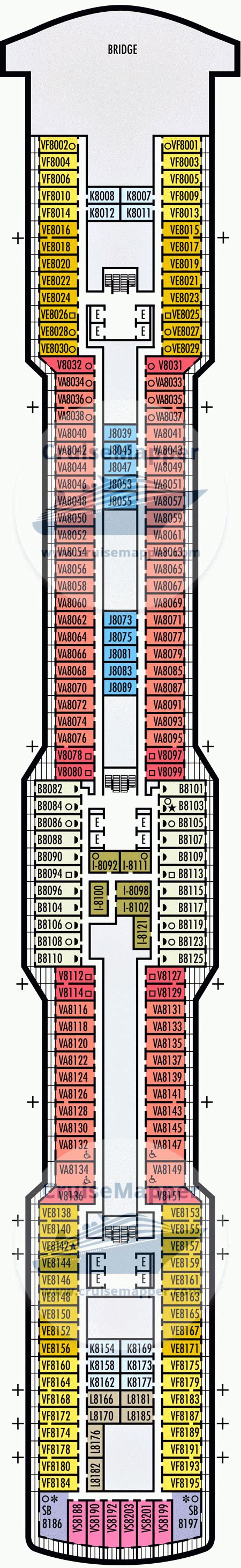 ms Rotterdam deck 8 plan | CruiseMapper