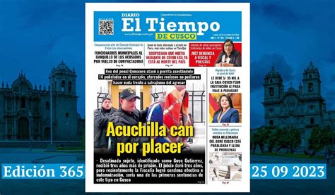 Diario El Tiempo De Cusco Edici N Lunes Diario El