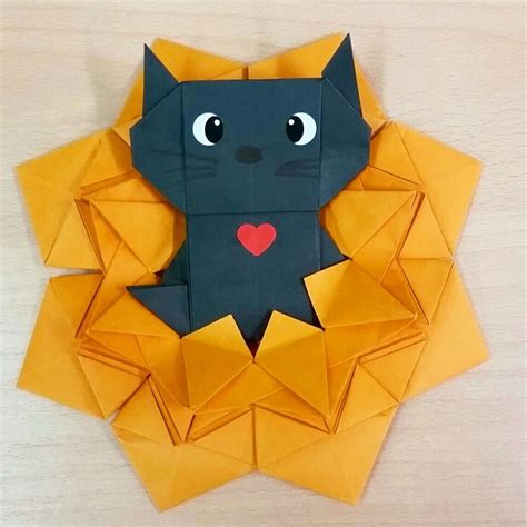 Origami Cat Designed By Kamikey Folded By Majomajo Оригами