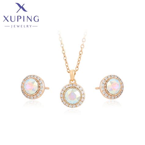 Xuping Ensemble De Bijoux Breloques En Cristal Pour Femme Boucles D