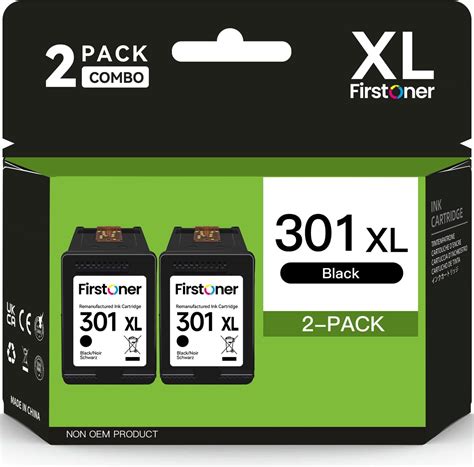 Sunnieink Cartucce 301 XL Nero 2 Pack 301 XL Sostituzione Per