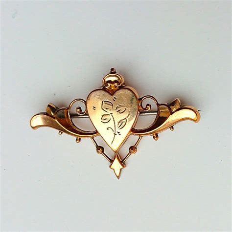 Broche de mariage victorienne antique coeur plaqué or cadeau Etsy France