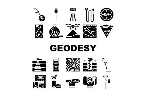Geodesy Equipment Collection Icons in 2022 | Icon set vector, Icon set ...