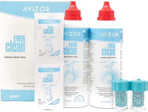 AVIZOR Ever Clean Contact Lens Liquid 2 X 350 Ml Solution For Cleaning