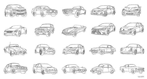 Cool Cars I - Black Lines Version Digital Art by Robert Yaeger | Fine ...