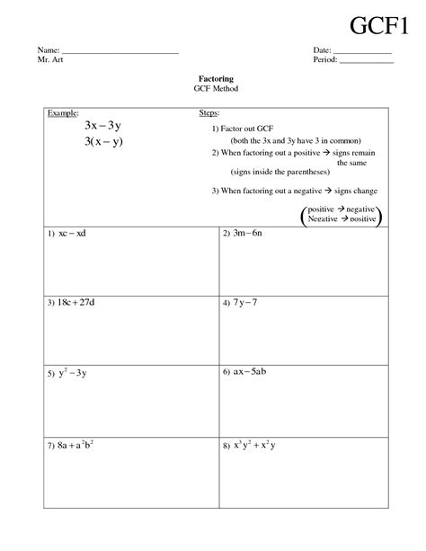 Factoring A Binomial Worksheet