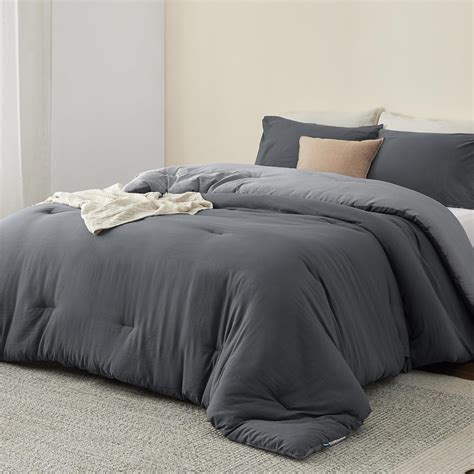 Amazon Bedsure California King Comforter Set Grey Reversible