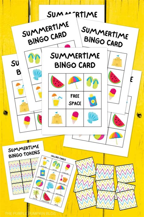 Summer Themed Bingo Cards Free Printable Game