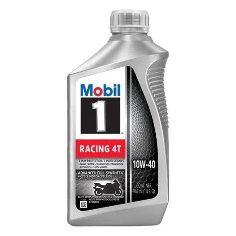 Mobil 1 4 Stroke Motorcycle Engine Oil Racing 4T Full Synthetic 10W-40 1 Quart