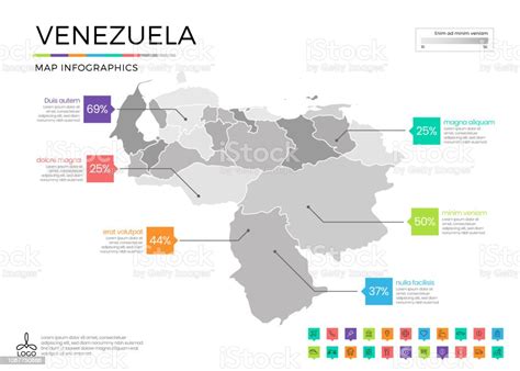 Venezuela Map Infographics With Editable Separated Layers Zones Elements And District Area In