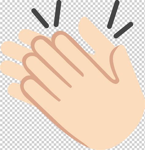 Aplaudir Emoji Aplausos Mano Dibujo Dedo Piel Gesto Pulgar Png