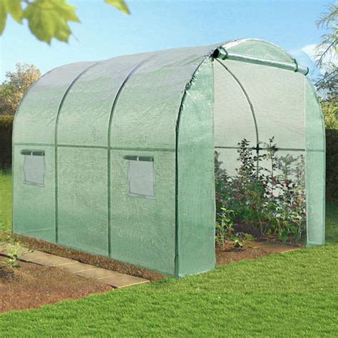 Serre tunnel de jardin 6M² verte 4 arceaux gamme maraîchère ROMA 2x3M