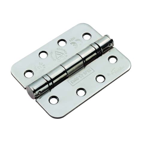 102 X 76 X 3mm Ball Bearing Hinge Grade 13 Pair Radius Bright Stainless Steel Prestige