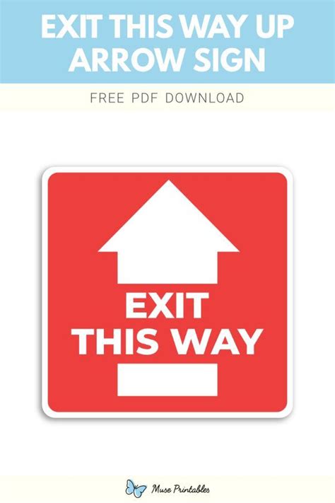 An Exit Sign With The Text Exit This Way Up Arrow Sign Free Pdd Download