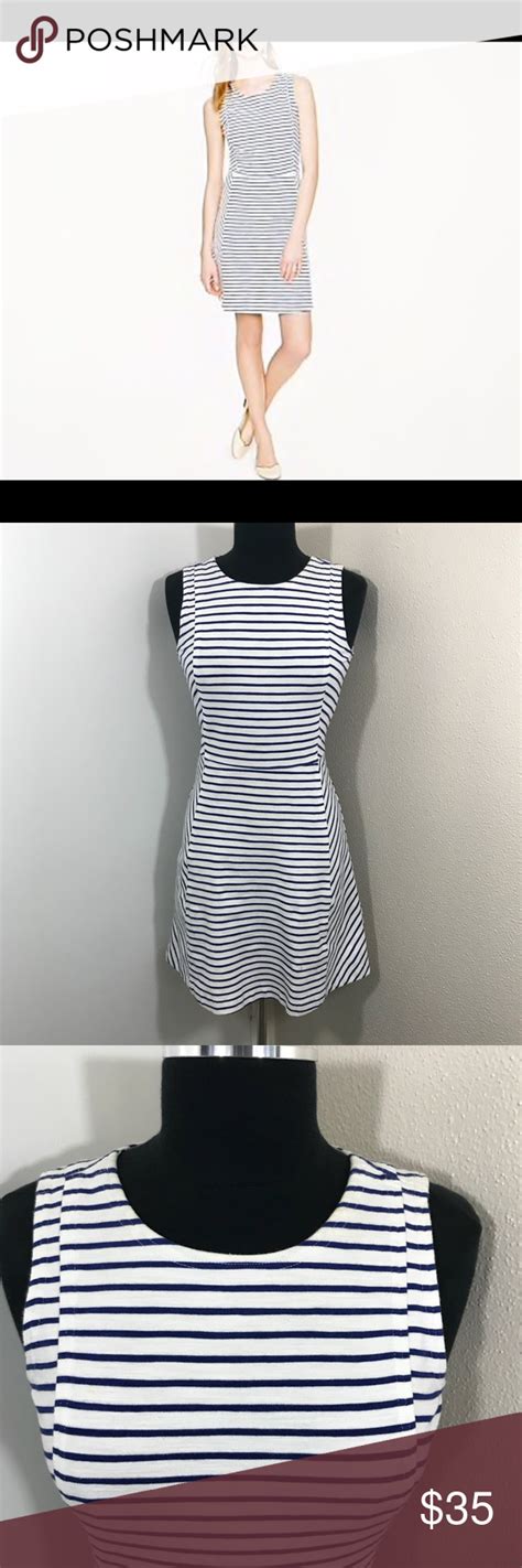 J Crew Blue And White Striped Dress Size 2