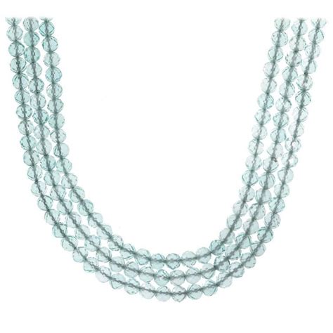 Tiffany And Co Three Strand Aquamarine Faceted Bead Necklace At 1stdibs