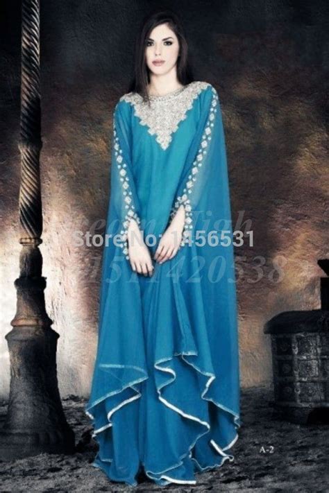 Fashion Muslim Abaya Maxi Long Sleeve Moroccan Kaftan Dress To Party