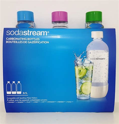 Original Sodastream Carbonating Bottle Three Pack (blue, pink, green) 1 ...