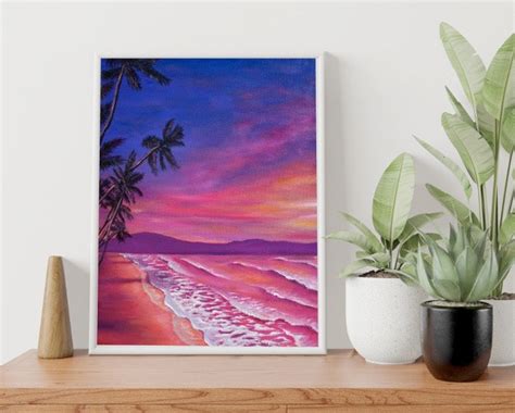 Hawaiian Sunset Print Sunset Painting Ocean Painting - Etsy