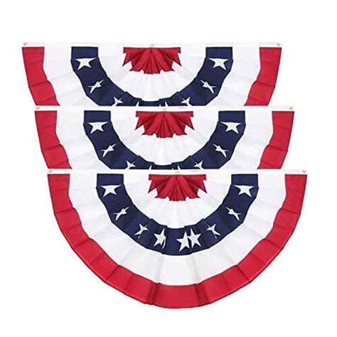 American Pleated Fan Flag X 6 Ft Usa Patriotic Flag Bunting Half Fan Banner 3 Ebay