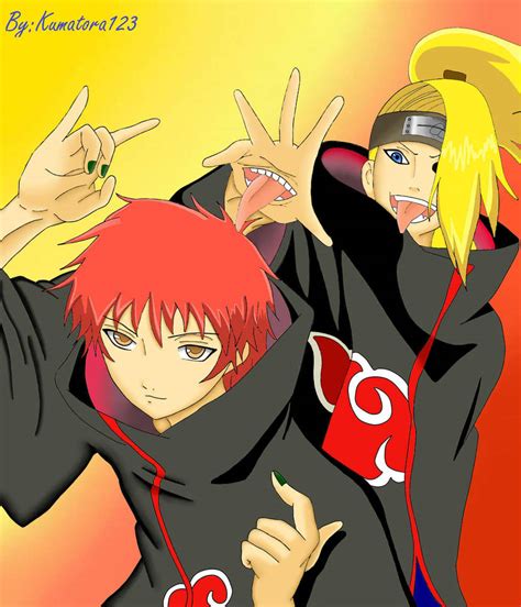 Deidara and Sasori by kumatora123 on DeviantArt