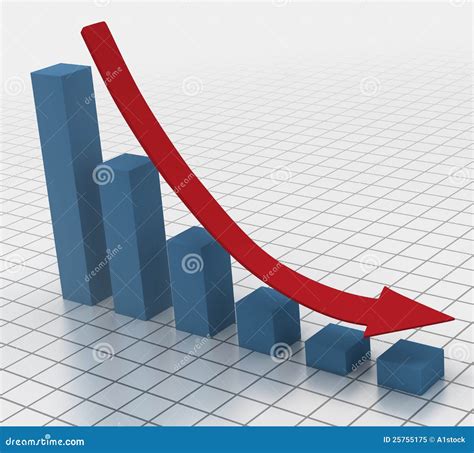 Declining Bar Chart With Arrow Royalty Free Stock Photo Image 25755175