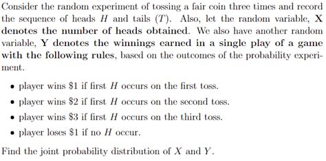 Solved Consider The Random Experiment Of Tossing A Fair Coin Chegg