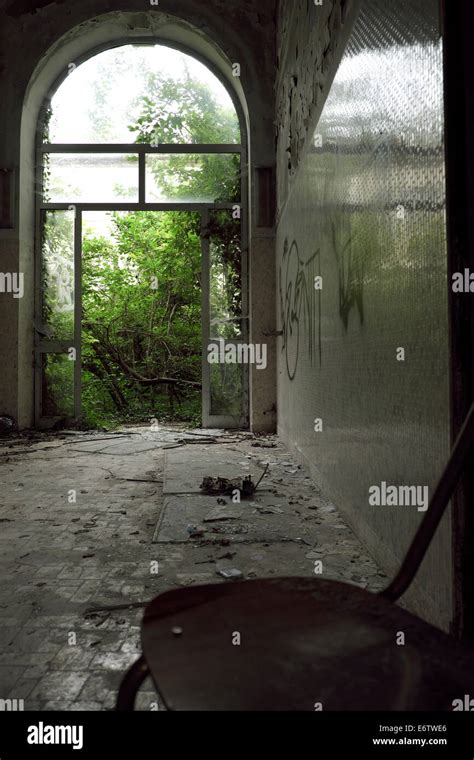 A Corridor In Abandoned Asylum Italy Stock Photo Alamy